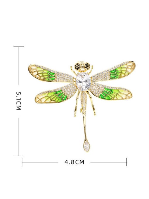 Luxu Brass Cubic Zirconia Dragonfly Statement Brooch 3