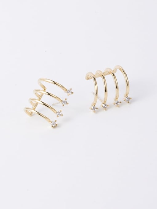 A gold Alloy With Platinum Plated Simplistic Irregular Stud Earrings
