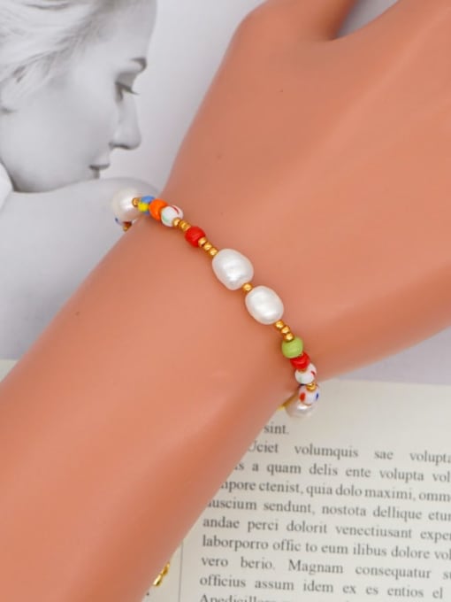 Roxi Stainless steel Freshwater Pearl Multi Color Irregular Minimalist Bracelet 1