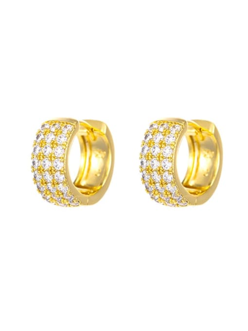 24K Gold Plated Alloy Cubic Zirconia Geometric Dainty Huggie Earring