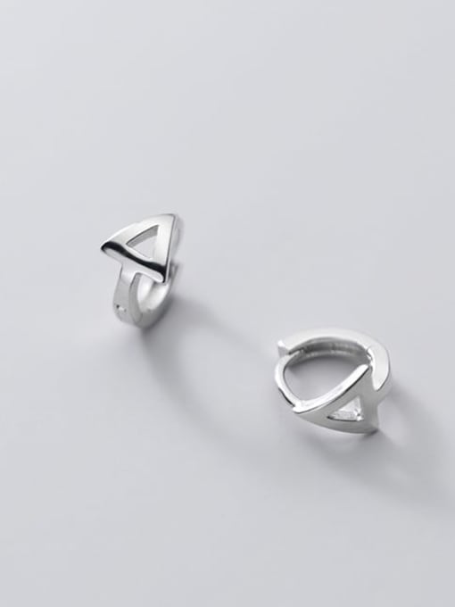 Rosh 925 Sterling Silver Triangle Minimalist Huggie Earring 3