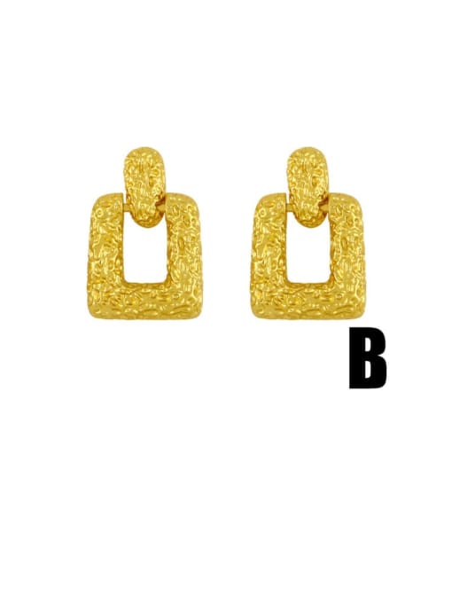 CC Brass Rhinestone Geometric Vintage Drop Earring 3