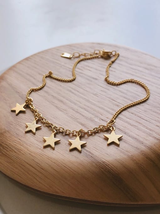 Boomer Cat 925 Sterling Silver Star Minimalist Anklet 1