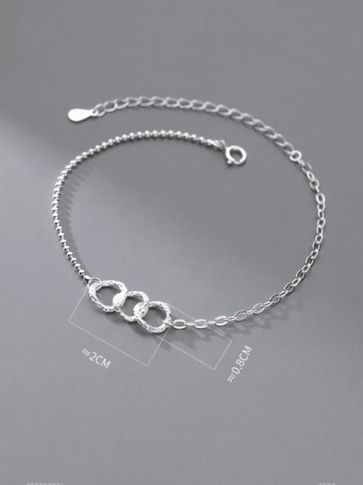Rosh 925 Sterling Silver Geometric Vintage Asymmetric Chain Bracelet 2
