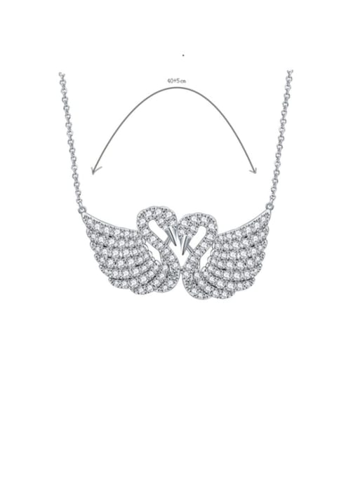 BLING SU Copper Cubic Zirconia Swan Luxury Necklace 1