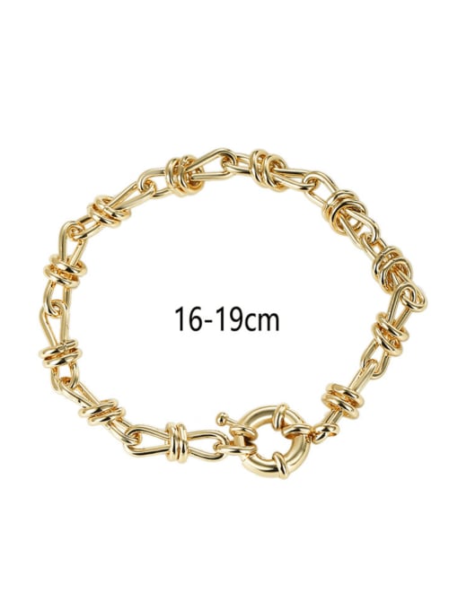 CHARME Brass Hollow  Geometric Chain Hip Hop Link Bracelet 3