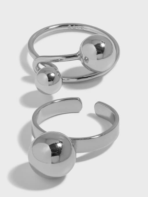 DAKA 925 Sterling Silver Geometric Minimalist Band Ring 4