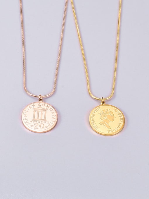 A TEEM Titanium Coin Minimalist pendant Necklace 2