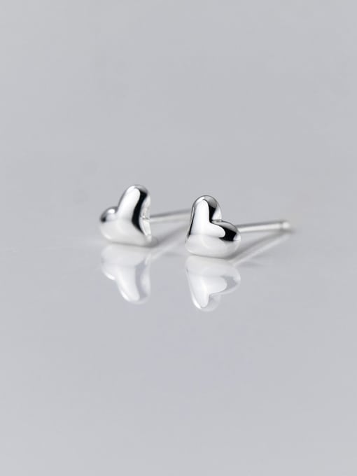Rosh 925 Sterling Silver Heart Minimalist Stud Earring 4