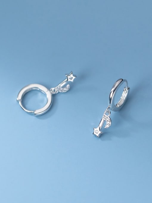 Rosh 925 Sterling Silver Cubic Zirconia Star Minimalist Huggie Earring 1
