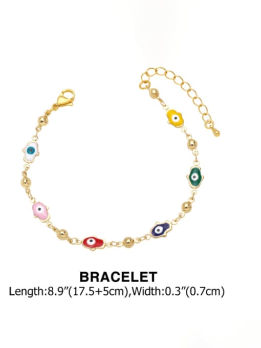 CC Brass Enamel Minimalist Evil Eye Bracelet and Necklace Set 3