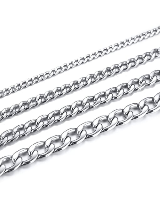 Steel color Titanium Steel Geometric Chain Hip Hop Necklace