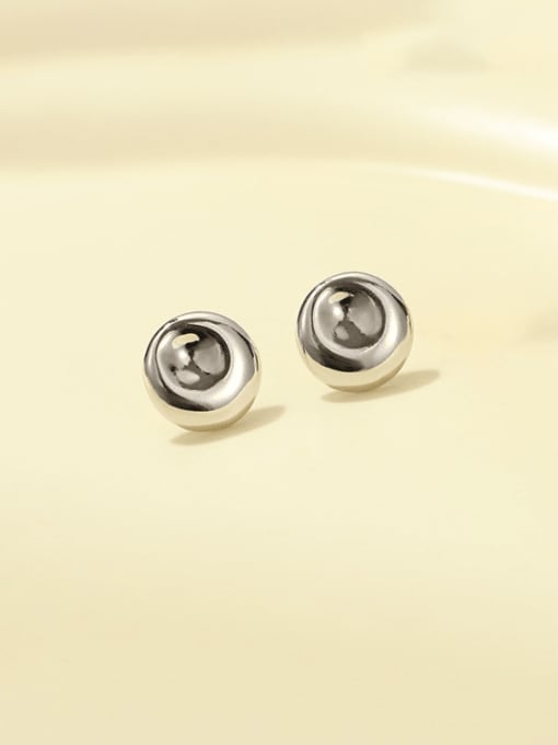 ES2619 Platinum 925 Sterling Silver Geometric Minimalist Stud Earring
