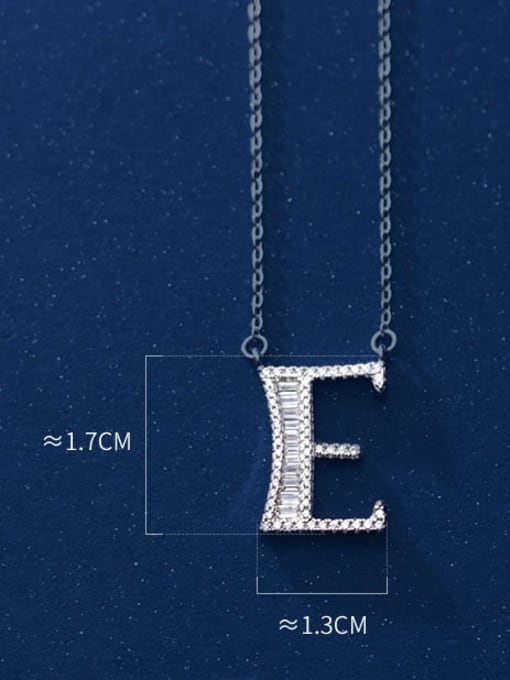 letter e 925 Sterling Silver Simple Fashion full diamond letters pendant  Necklace