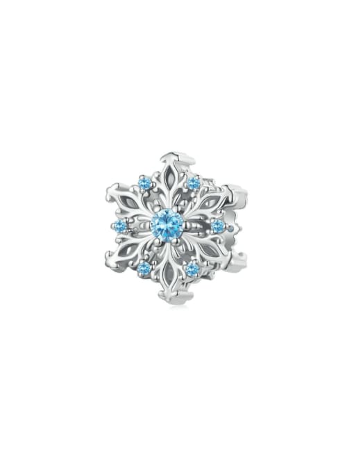 SCC2662 925 Sterling Silver Cubic Zirconia Classic Christmas  Snowflake Pendant