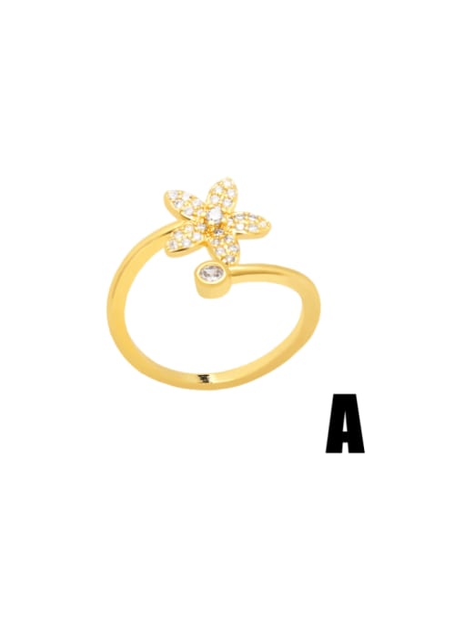 CC Brass Imitation Pearl Flower Minimalist Band Ring 2
