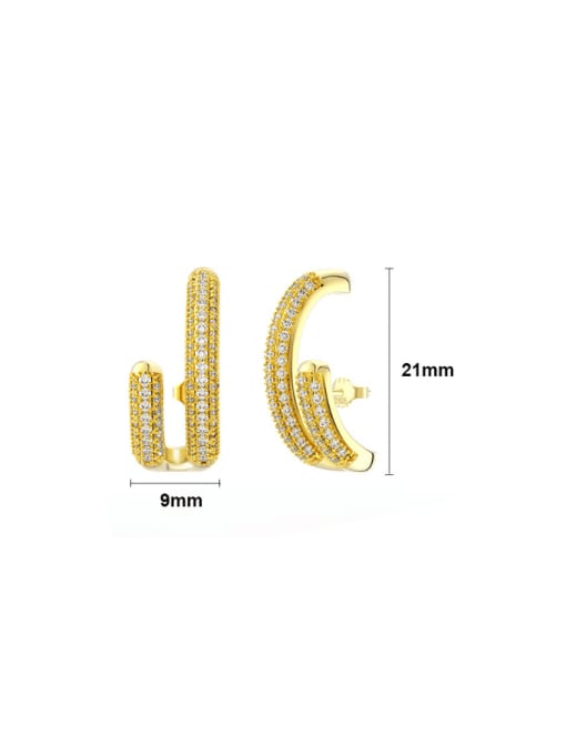 14K gold, weight 2.2g 925 Sterling Silver Cubic Zirconia Geometric Minimalist Stud Earring