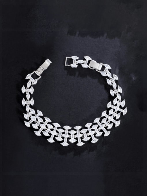 L.WIN Brass Cubic Zirconia Geometric Luxury Bracelet 0