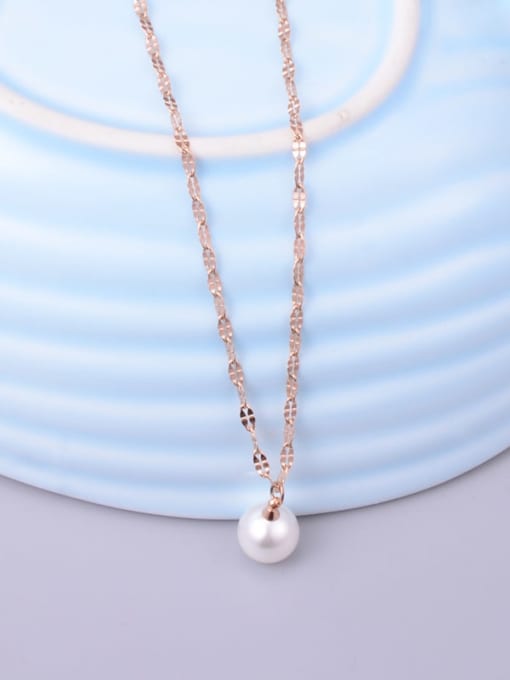 A TEEM Titanium Imitation Pearl White Round Minimalist Choker Necklace 1