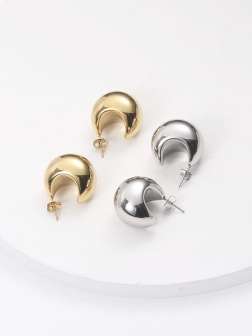 GROSE Titanium Steel Geometric Minimalist Stud Earring 2