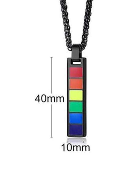 Black Pendant without chain (6 colors) Titanium Steel Enamel Geometric Vintage Necklace