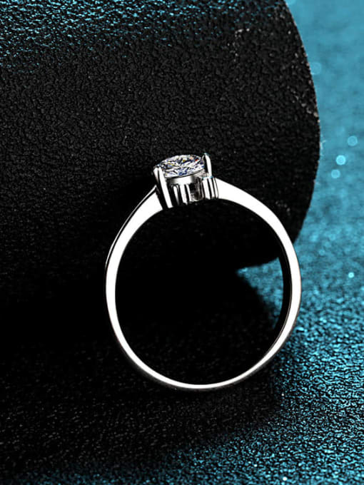 MOISS Sterling Silver Moissanite White Engagement Rings 3