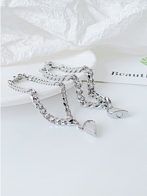 Open Sky Stainless steel Heart Minimalist Link Bracelet 2