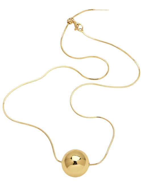 CC Brass Smooth Heart Minimalist Necklace 3
