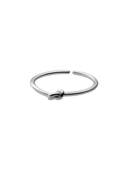 Rosh 925 Sterling Silver Bowknot Minimalist Band Ring 3
