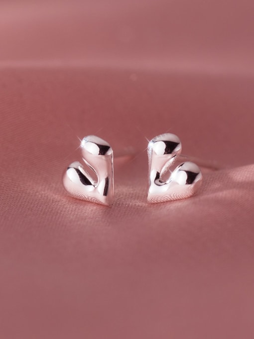 S925 silver pair 925 Sterling Silver Heart Minimalist Stud Earring