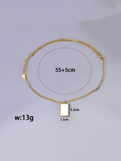 A TEEM Titanium Steel Shell Rectangle Hip Hop Necklace 1