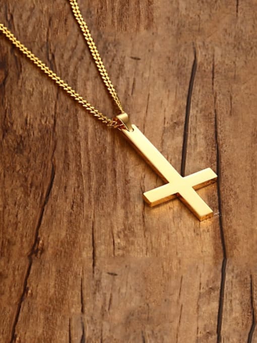 CONG Stainless steel Cross Vintage Regligious Necklace 3