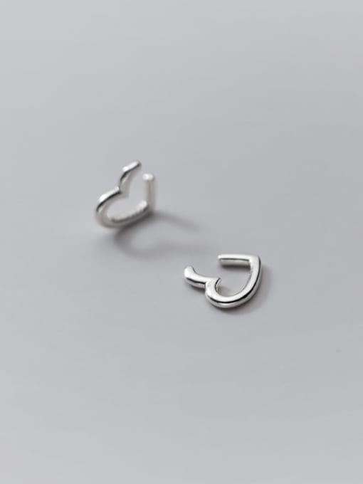 Rosh 925 Sterling Silver Smooth Heart Minimalist Stud Earring 2