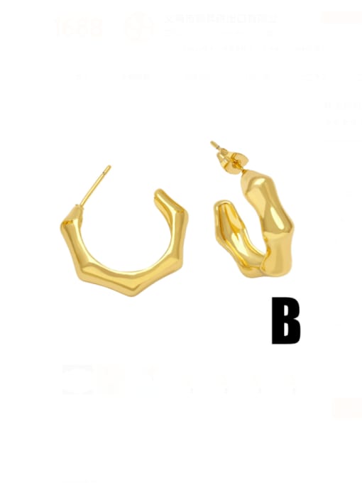 CC Brass Geometric Minimalist Stud Earring 3