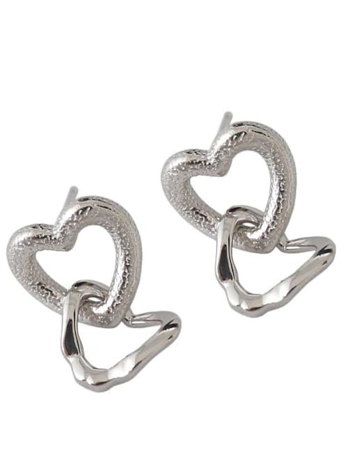 DAKA 925 Sterling Silver Hollow Heart Ethnic Drop Earring 4