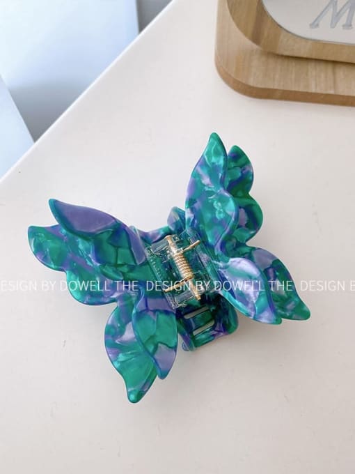 Mixed color purple green 8cm Cellulose Acetate Trend Butterfly Alloy Multi Color Jaw Hair Claw