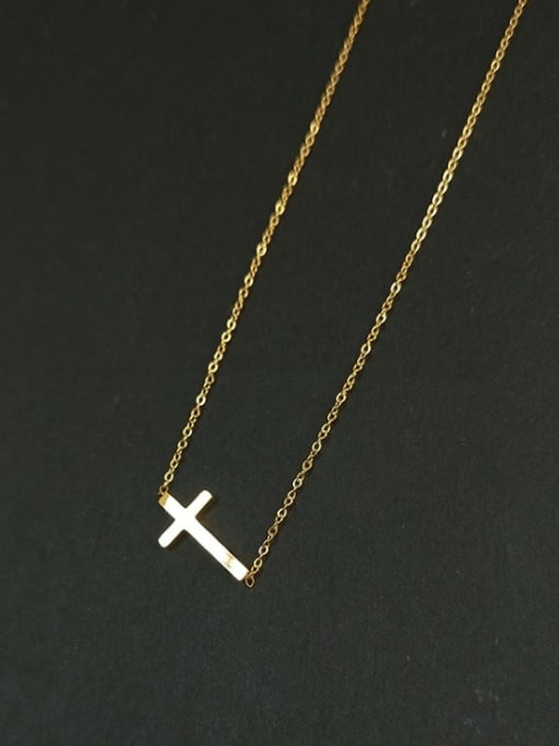 A TEEM Titanium Steel Cross Minimalist Necklace 0