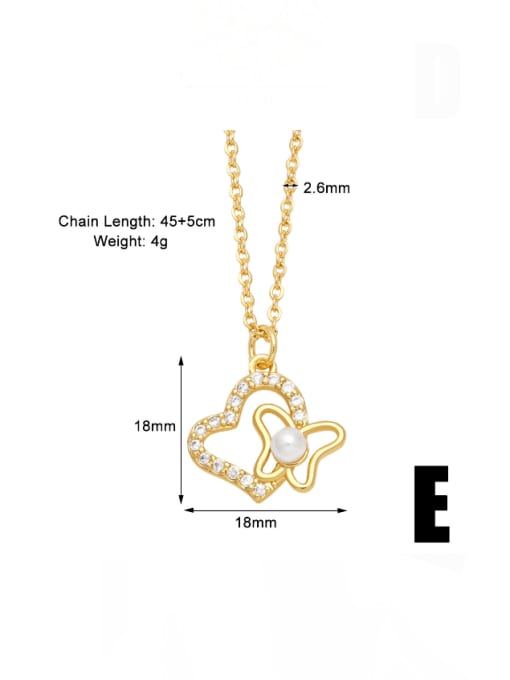 E Brass Cubic Zirconia Bowknot Trend Necklace