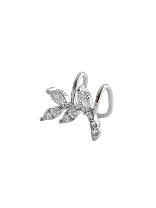 DAKA 925 Sterling Silver Cubic Zirconia White Flower Minimalist Stud Earring 0