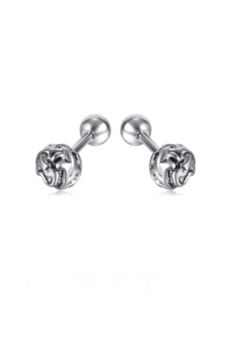751 steel ear nails Stainless steel Ball Vintage Stud Earring
