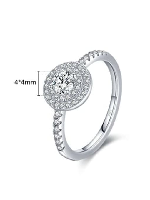 MODN 925 Sterling Silver Cubic Zirconia Round Classic Band Ring 3