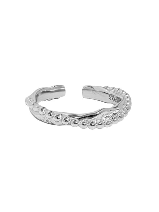 DAKA 925 Sterling Silver Irregular Vintage Stackable Ring