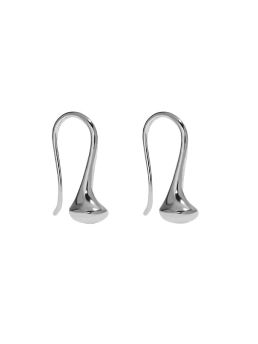 Platinum 925 Sterling Silver Geometric Vintage Hook Earring