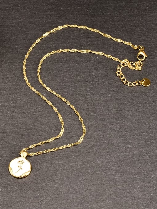 A TEEM Titanium Steel Enamel Rosary Minimalist Necklace 0
