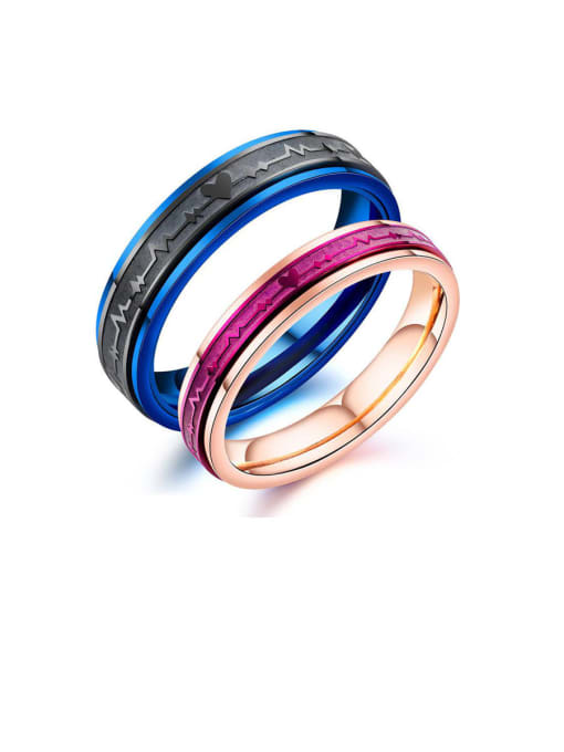 Open Sky Titanium Fashion Titanium Steel Couple Ring 0
