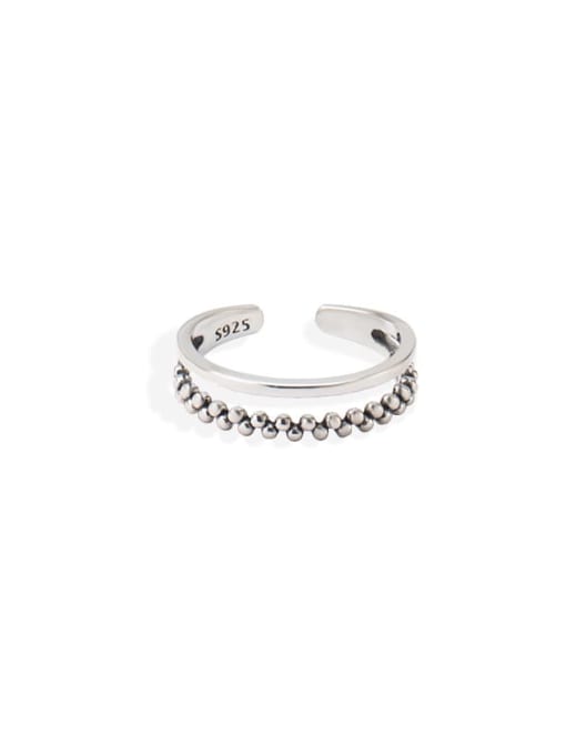 XBOX 925 Sterling Silver Irregular  Round bead Vintage Stackable Ring 0