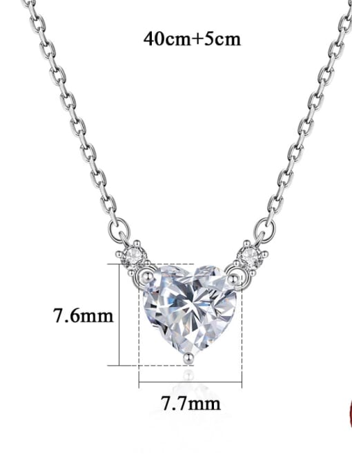 CCUI 925 Sterling Silver Cubic Zirconia Heart Minimalist Necklace 2