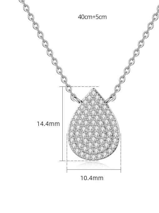 BLING SU Brass Cubic Zirconia Water Drop Minimalist Necklace 2