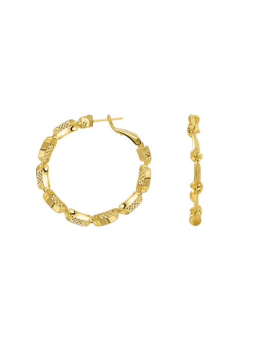 Gold round earrings Brass Geometric Minimalist Huggie Earring