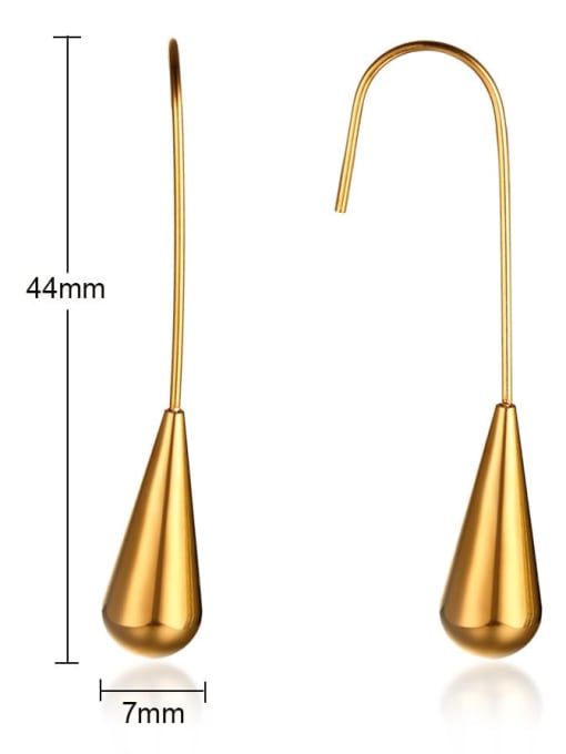 CONG Titanium Steel Smooth Water Drop Minimalist Hook Earring 2